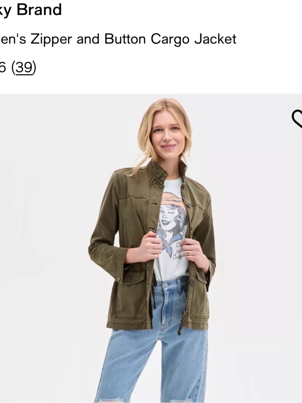 Lucky Brand Olive Green Utility Cargo Jacket
